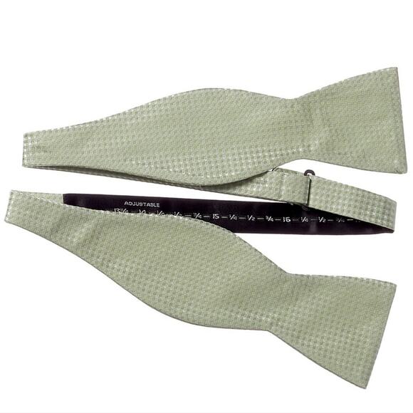 NWT The Tie Bar Be Married Sage Green Checks Silk Bow Tie - Picture 2 of 10